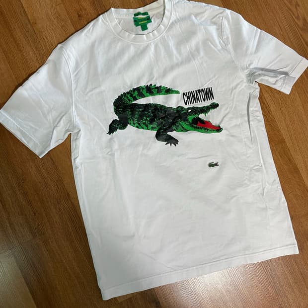 라코스테 차이나타운 콜라보레이션 한정판 반팔 티셔츠