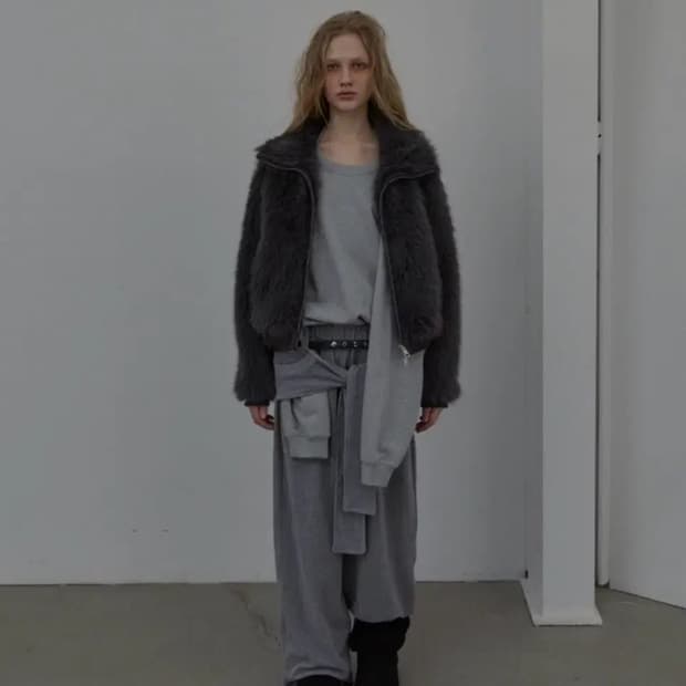 Lcdc 퍼자켓 그레이 새상품