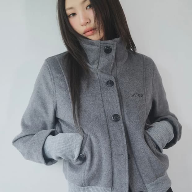 애즈온 덤보 울 자켓 그레이  새상품