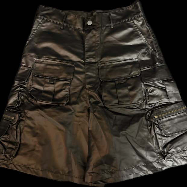 레더 버뮤다 카고 팬츠 