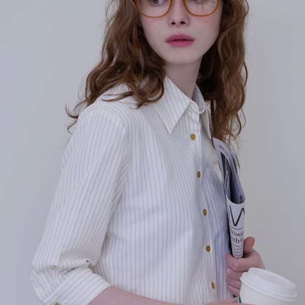 헤인트 HOPE STRIPE SHIRT_BEIGE