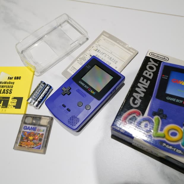 (새제품) 닌텐도 게임보이 컬러 CGB(gbc)퍼플 풀박스 