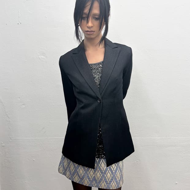 빈티지 글리터 스트라이프 블레이저