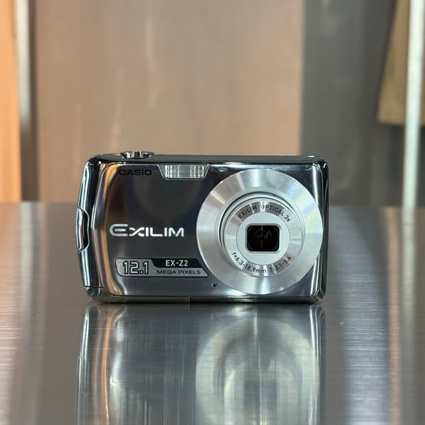 배터리2개/날짜표시)카시오 엑슬림 ex-z2 크롬실버 빈티지디카