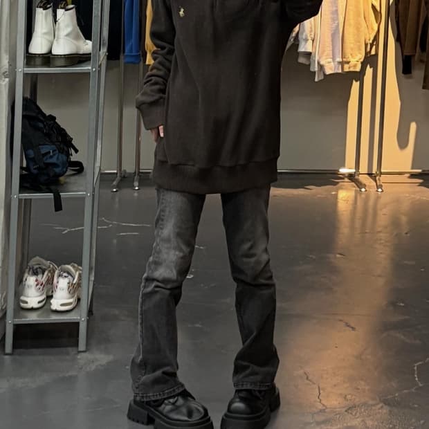 폴로랄프로렌 엘보패치 하프집업 니트 A2870