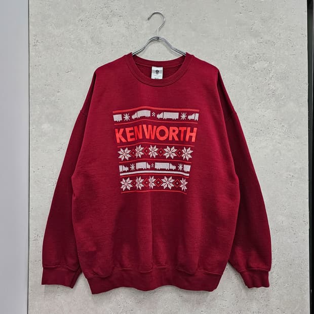 레드 크리스마스 눈꽃 맨투맨 기모 스웻셔츠