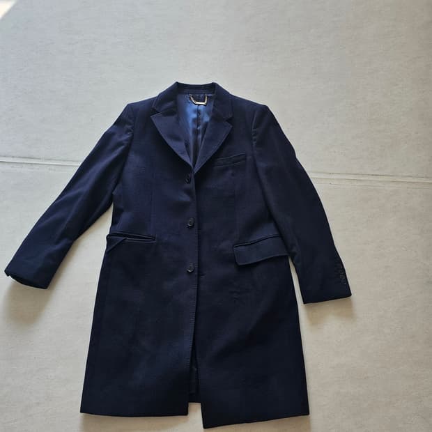 GOBI 몽골 캐시미어 100% 남성 코트 네이비 XL 