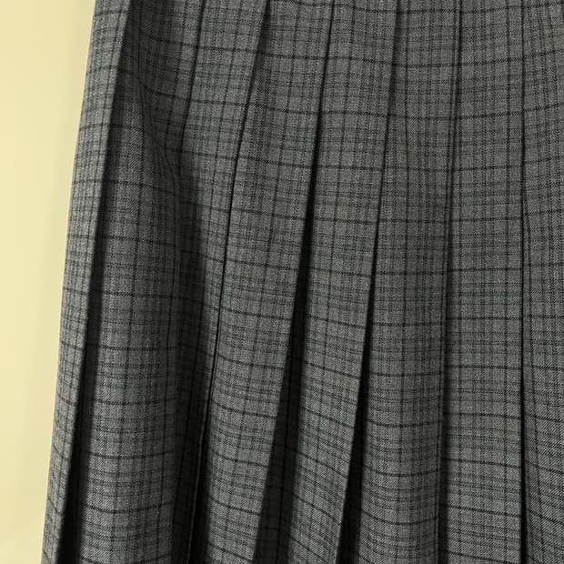 KANKO 그레이 체크 플리츠 스커트