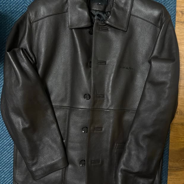 예스아이씨 글로씨 레더 카 코트 (XL)