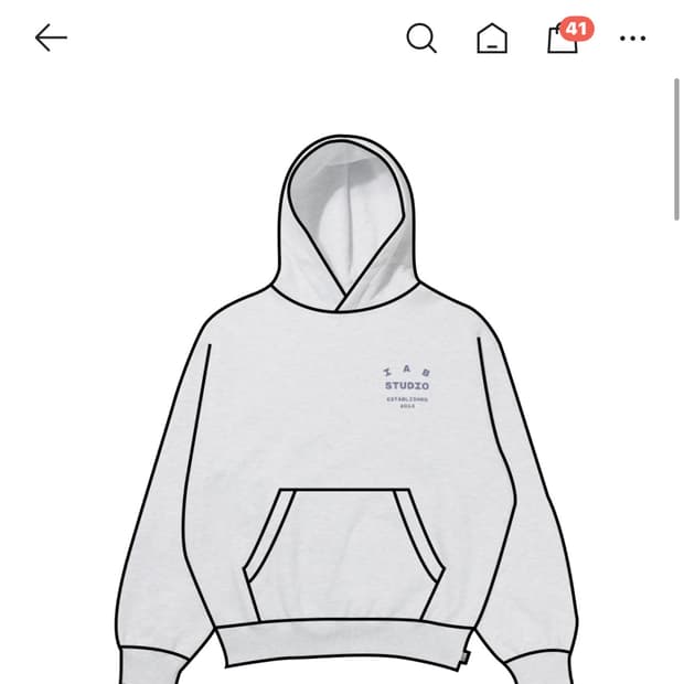 아이앱 스튜디오 25 후드 라이트 그레이 네이비 L, XL