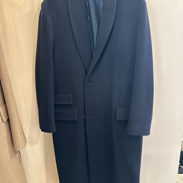 우영미 / 네이비 숄카라 로브코트 / 48