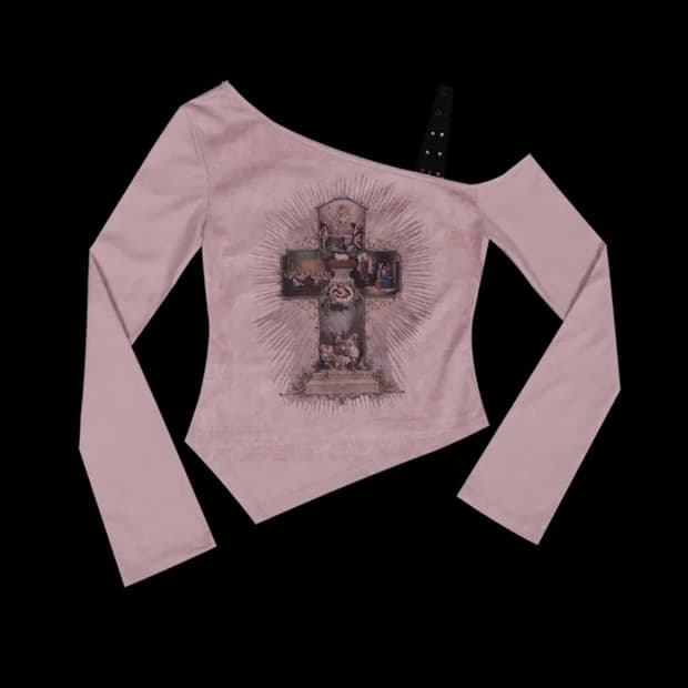 가격내림)달링유어배드 ONE SHOULDER SUEDE TOP #PINK