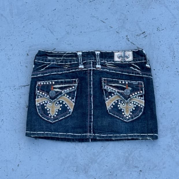 ”Laguna Beach Cubic Denim Mini Skirt“