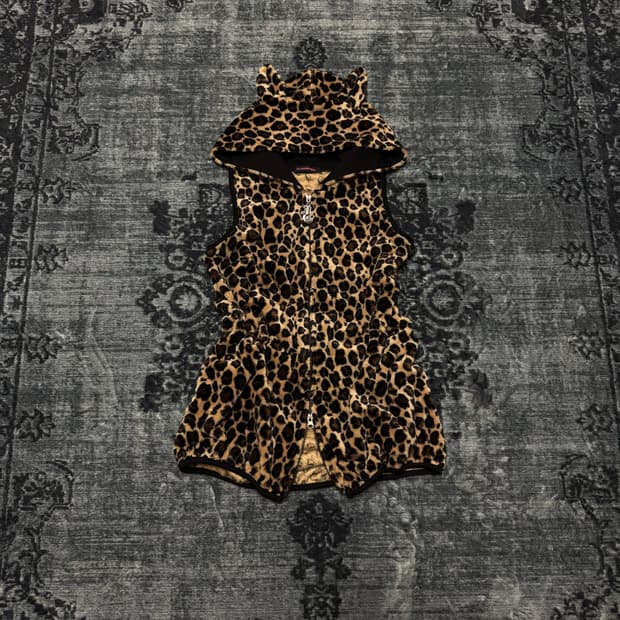 Algonquins 00s cat ear leopard fur hoodi