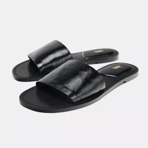 <새상품🖤>ZARA 자라 레더 블랙 샌들 슬리퍼