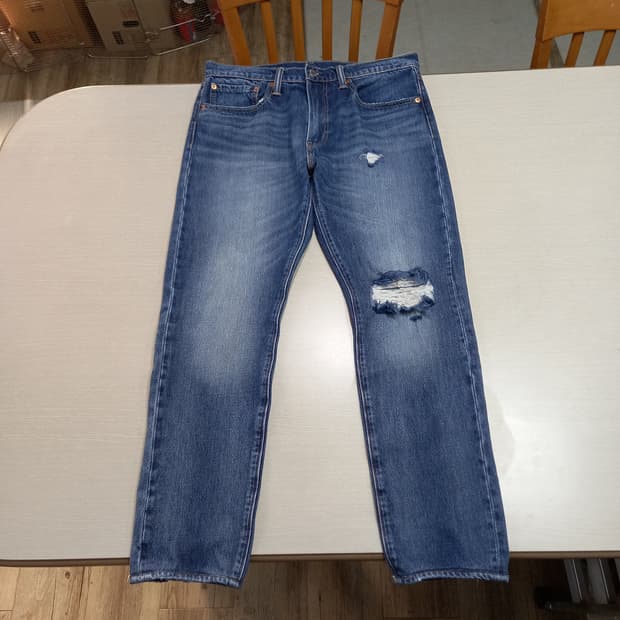 34 리바이스512 데미지워싱 스판 슬림일자진 34-599