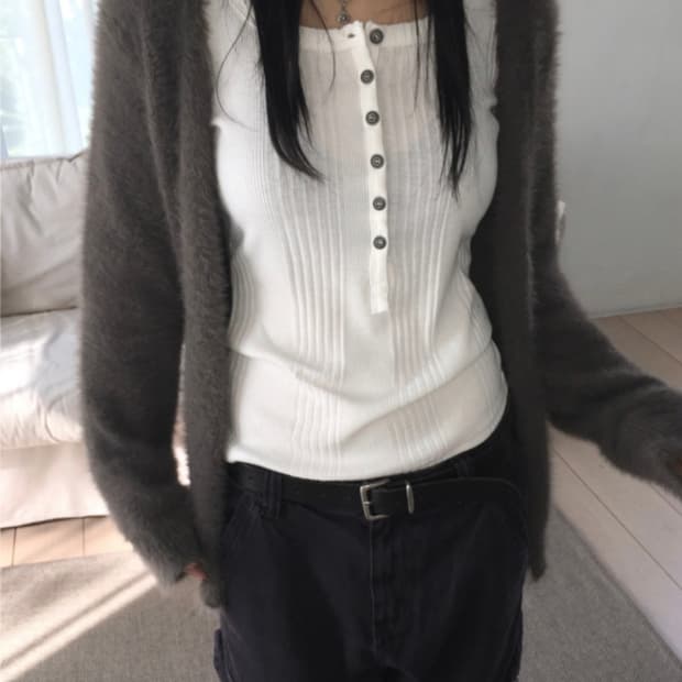 이즈이즈 Fru'Fur cardigan 퍼 가디건