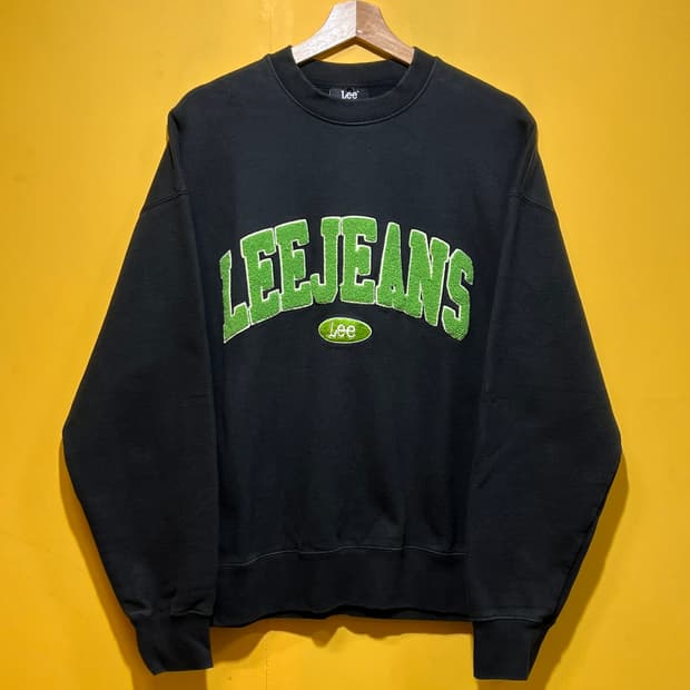 [L] Lee 아치 로고 스웻셔츠 블랙 맨투맨 캐주얼 크루넥 티셔츠