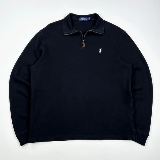 폴로 랄프로렌 클래식 하프집 니트 블랙 L