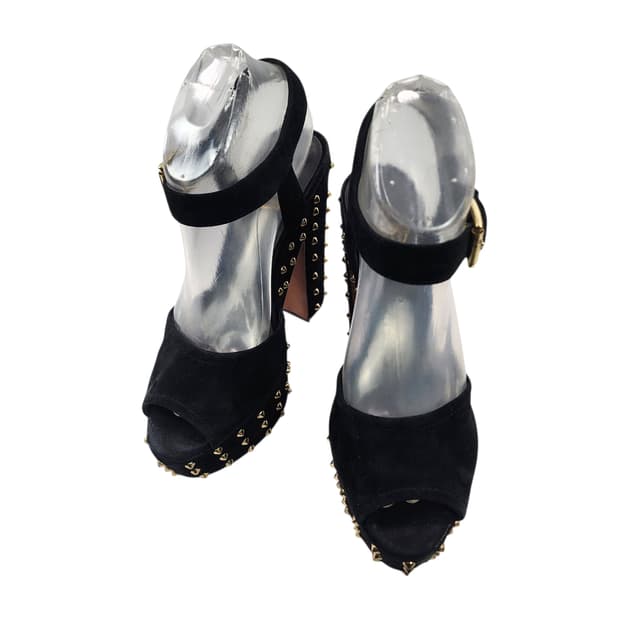 [38] ASH 아쉬 스웨이드 통굽 플랫폼 하이힐