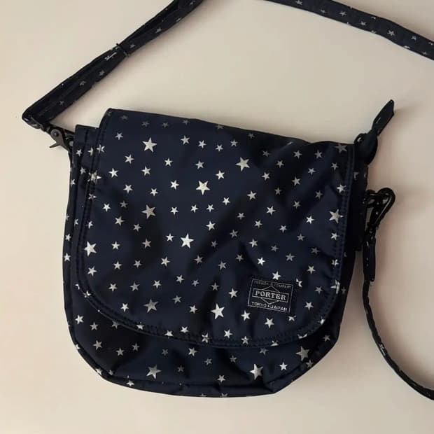 요시다포터 헤드포터 실버 별 크로스백 마스터네이비