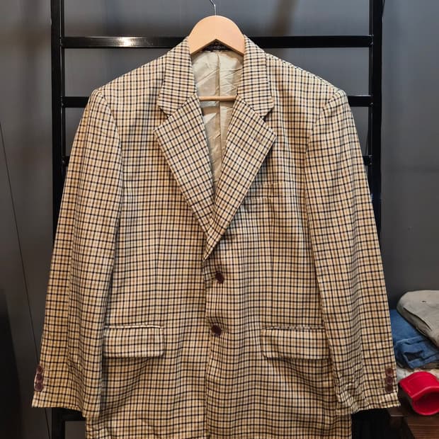 [38L] 이브생로랑 pour homme 체크 자켓 6.9