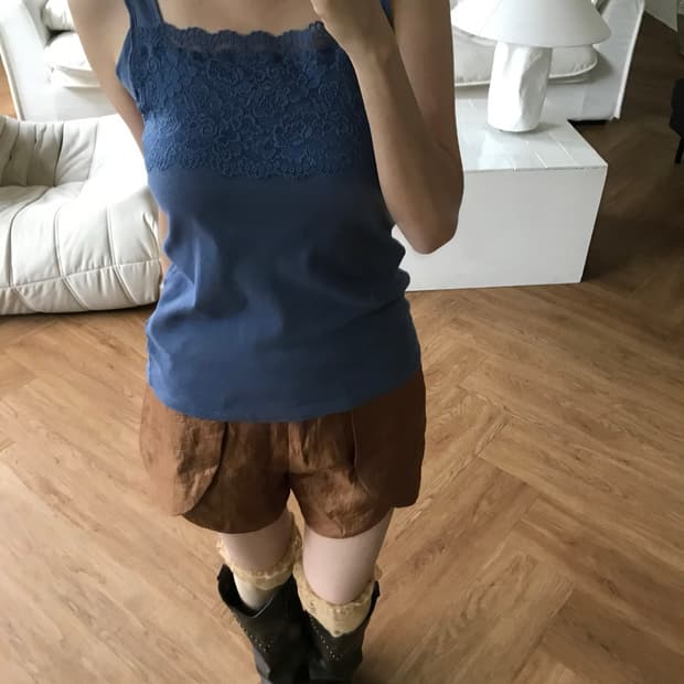 vintage blue lace sleeveless