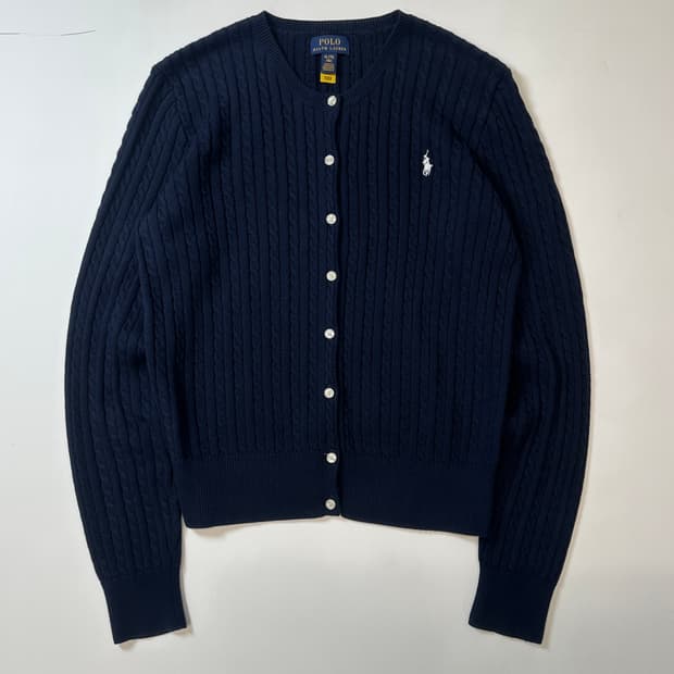 폴로 랄프로렌 케이블 가디건 네이비