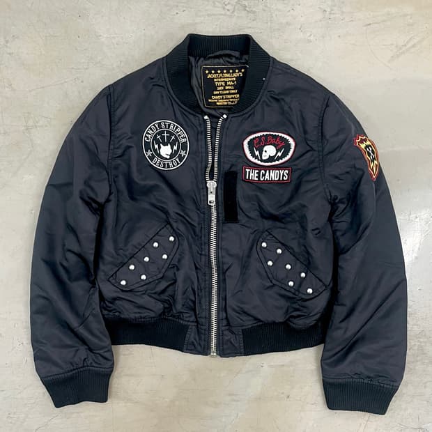 Black stud details MA-1 jacket