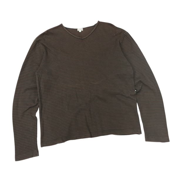 Paul Smith 폴스미스 런던 빈티지 브라운 스트라이프 브이넥 티셔츠