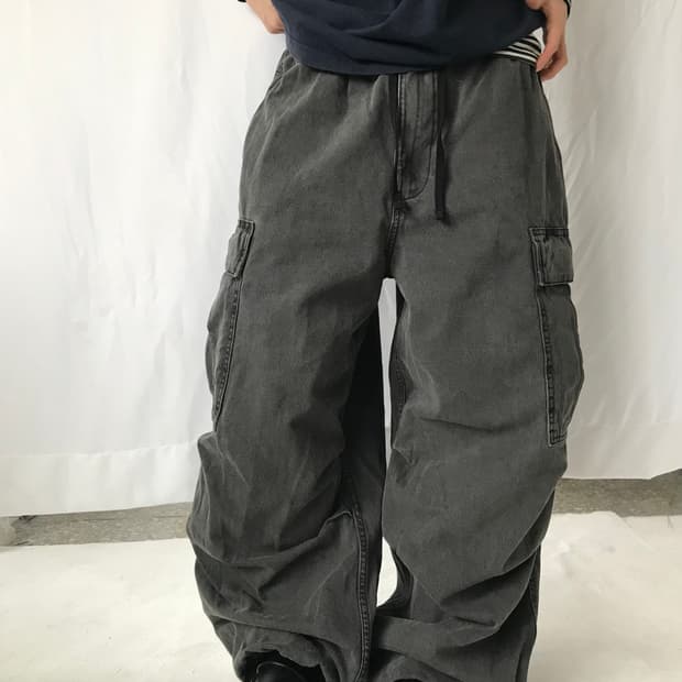 핀턱 와이드 데님 팬츠