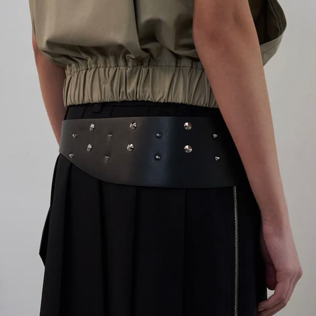 LCDC 스터드 와이드 레더 벨트