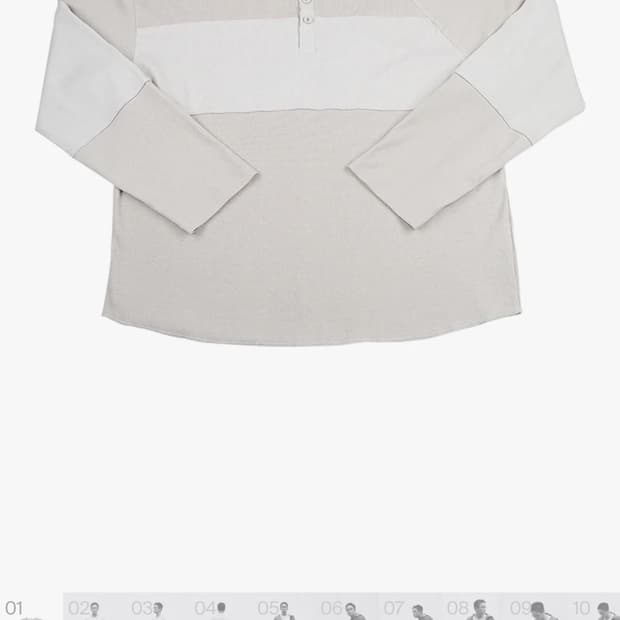 할로미늄 OVERSIZED HENLEY TEE / BEIGE