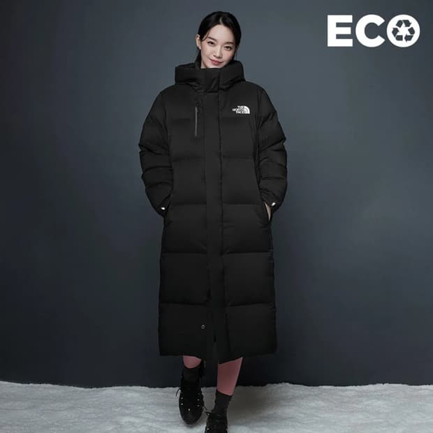 [XL] 노스페이스 에코 다운 롱패딩 블랙