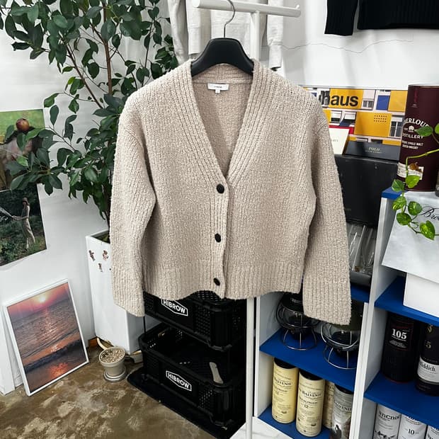 빈스 울 가디건 S