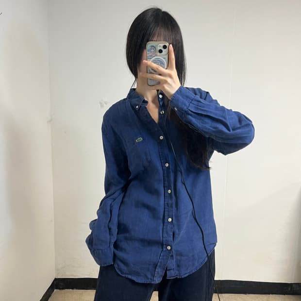 Lacoste Navy Linen Shirt