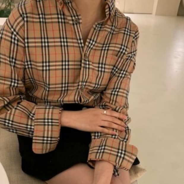 버버리 체크셔츠 M / 새상품 풀구성