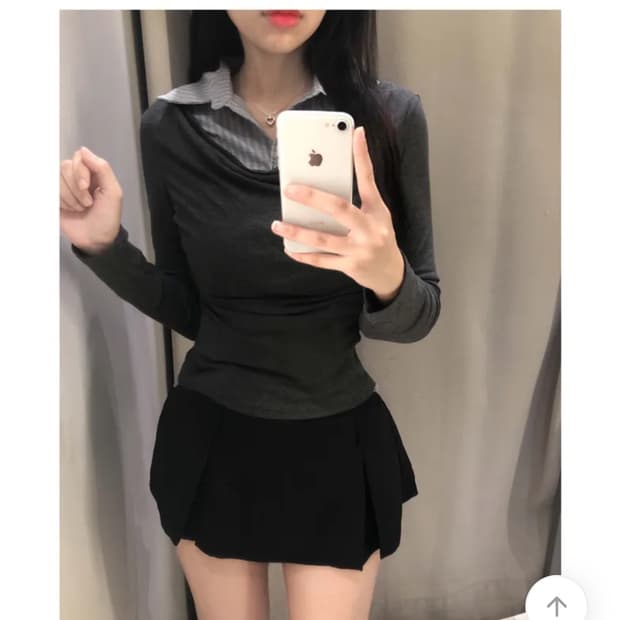 긱시크 이중 레이어드 셔츠