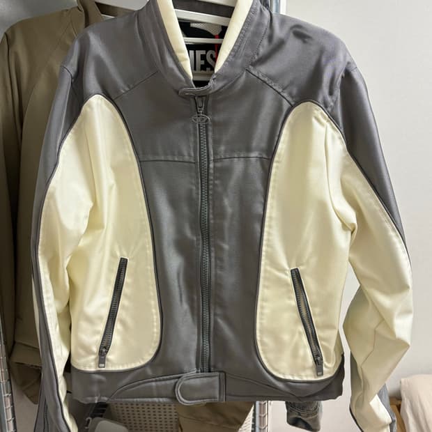 디젤 J-블링크 바이커 레이싱자켓 그레이