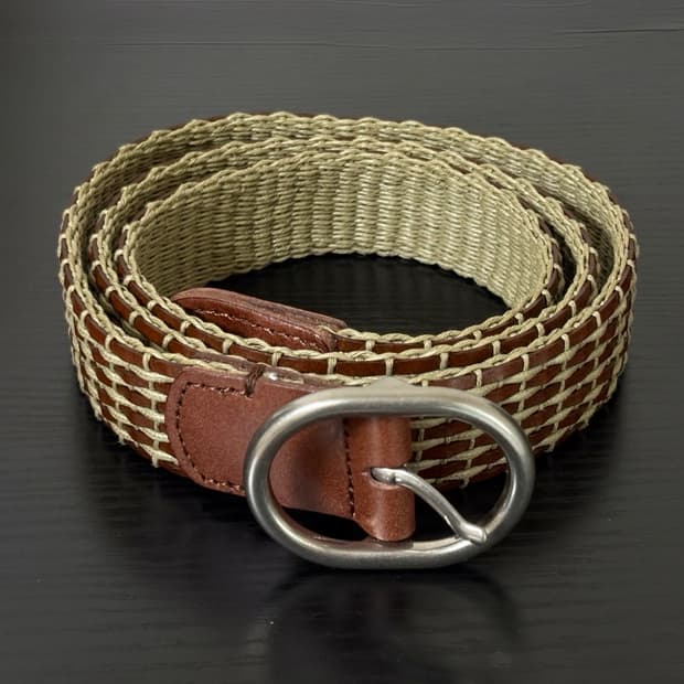 디스이즈네버댓 Multicolor Woven Belt Beige