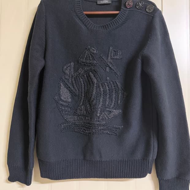 발렌티노(Valentino)  선박 자수 니트 스웨터 m