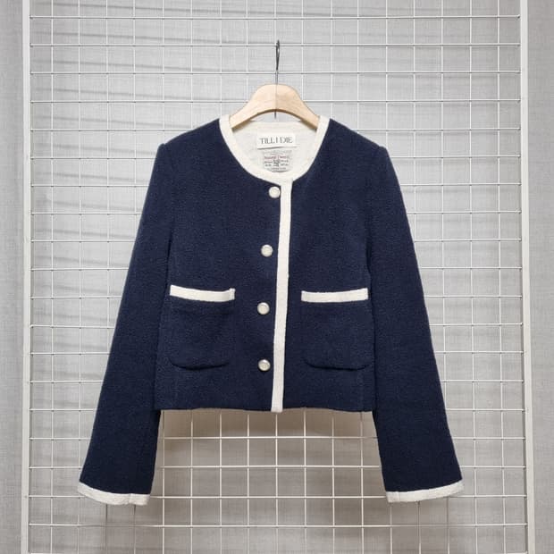(택포) 틸아이다이  트위드자켓 (네이비)