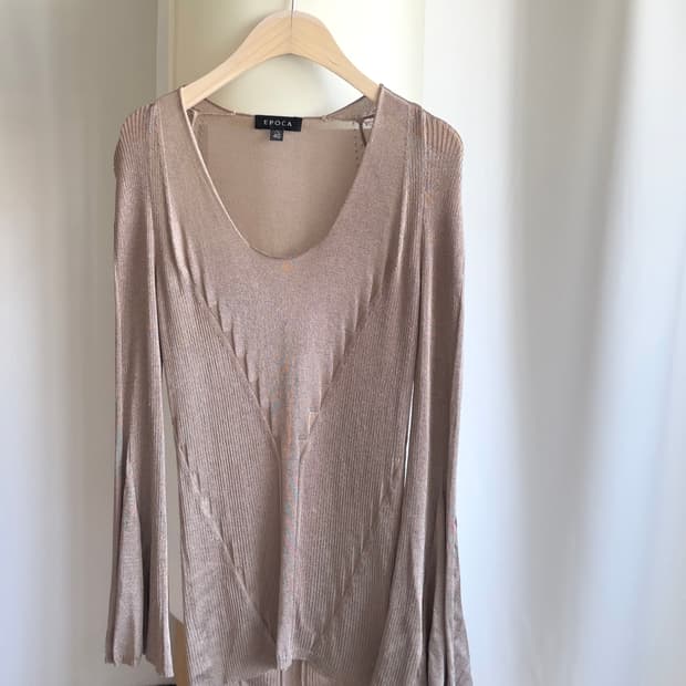[EPOCA] sheer rib knit top
