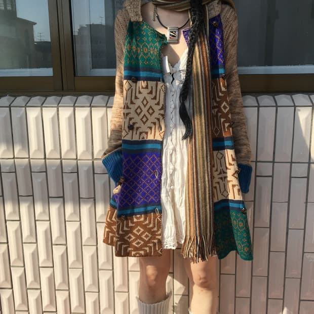 Nomadic mood knit hood coat