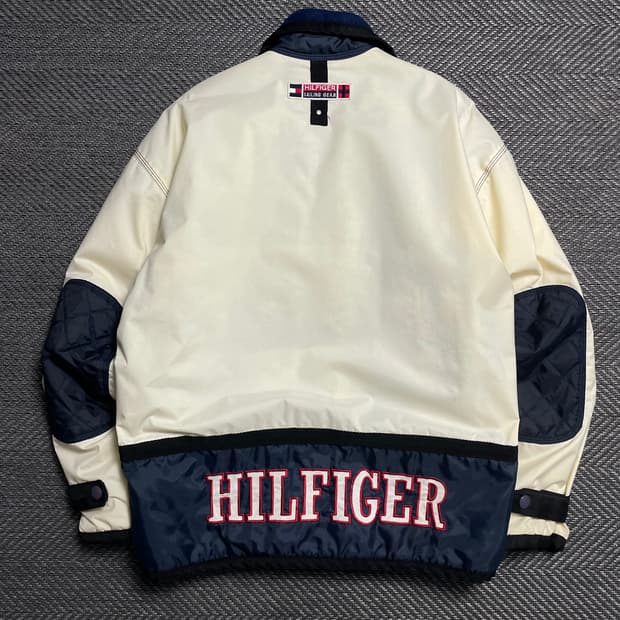 00s 타미힐피거 올드스쿨 빅로고 스티치 디테일 박시핏 점퍼o 5258