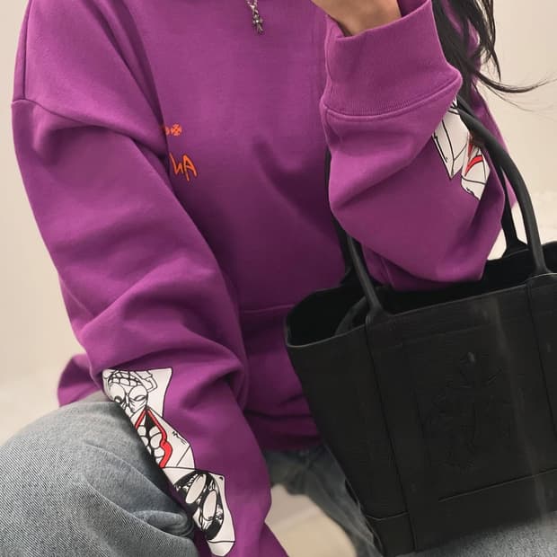 크롬하츠 매티 보이 후드 XL 퓨렐 그래피티 퍼플
