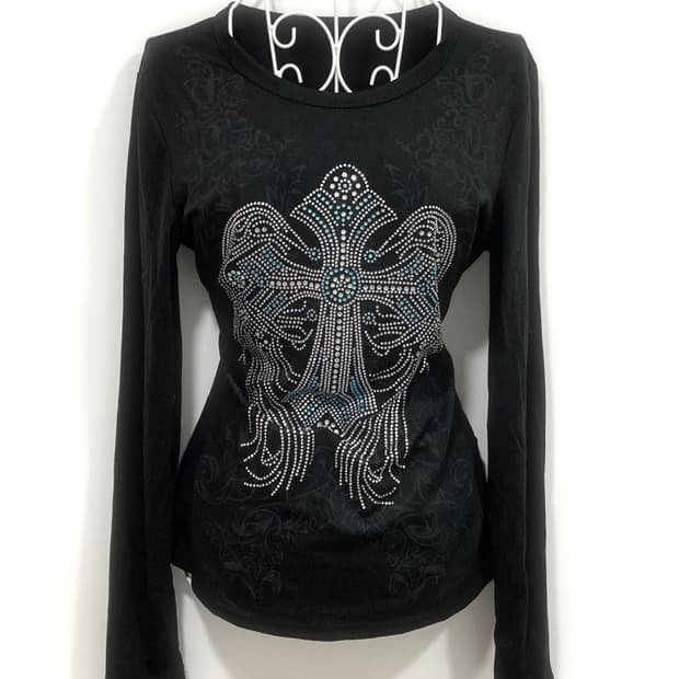 black cross cubic long sleeve