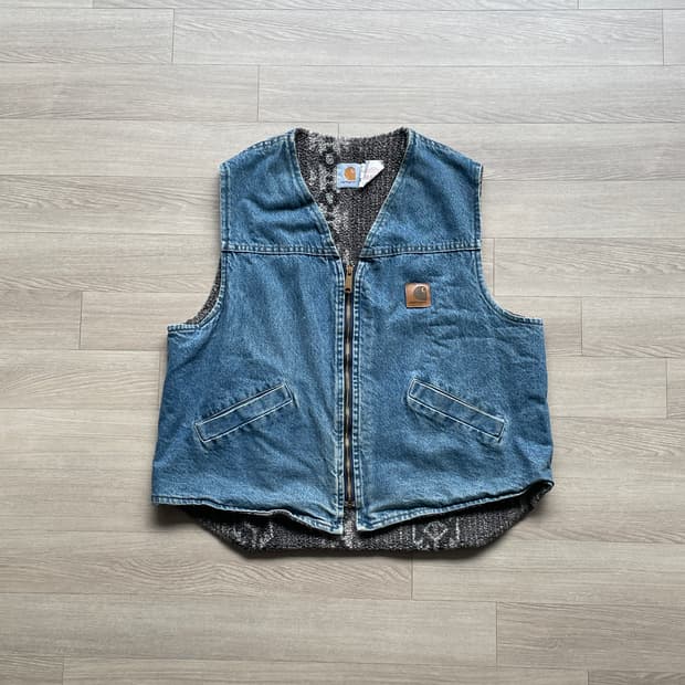 90s 칼하트 VP198 아즈텍 데님 베스트