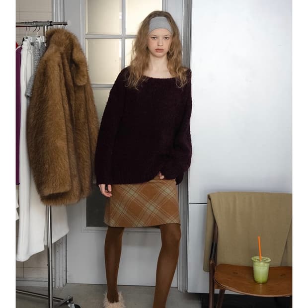 WITHOUTSUMMER Blush boucle knit