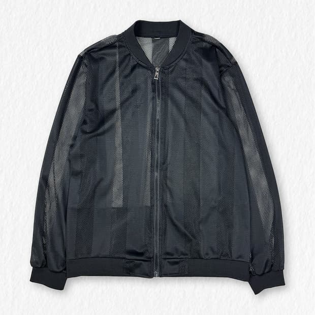 버티컬 블럭 메쉬 집업